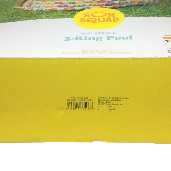 Sun Squad Inflatable 3-Ring Pool, 5'5" Diameter, 14.5" Height, w/ Repair Kit - Picture 7 of 7